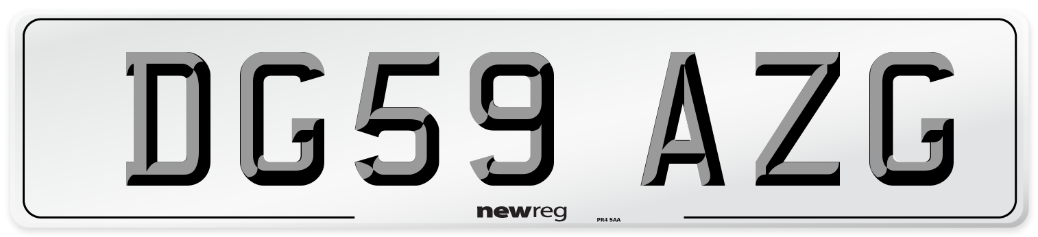 DG59 AZG Number Plate from New Reg